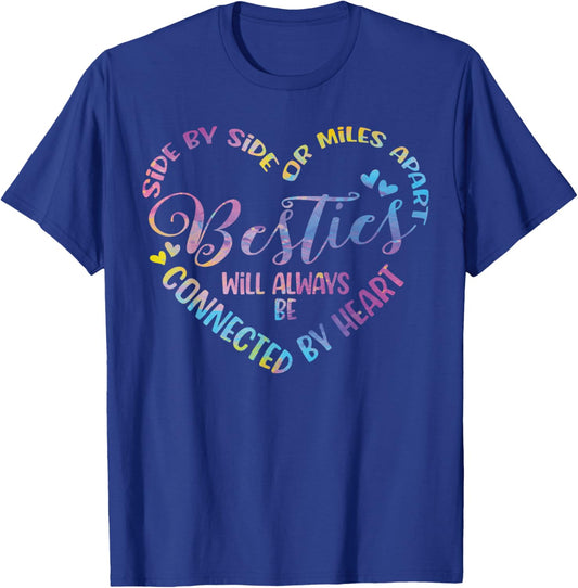 Siblings Side By Side Or Miles Apart Besties T-Shirt - T-Shirt | Royal