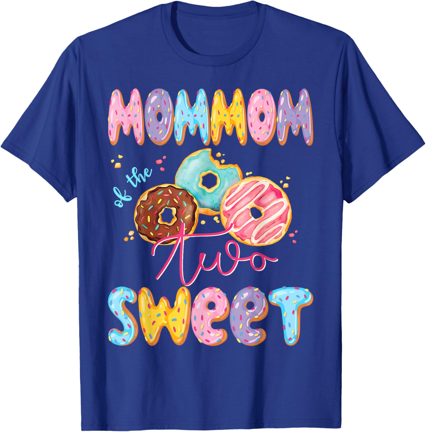 MomMom Of The Two Sweet Donut Matching 2Nd Birthday Girl T-Shirt - T-Shirt | Royal