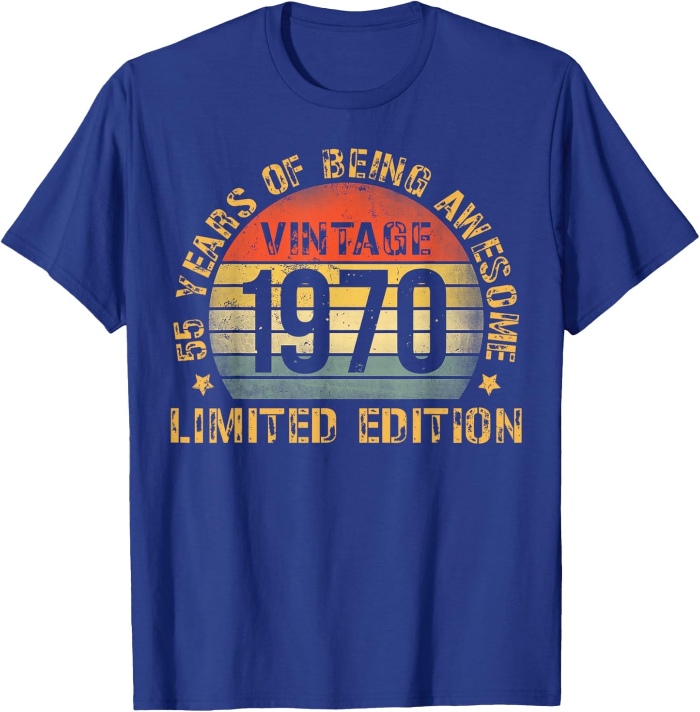 55 Year Birthday Decorations Men Gag 55yr 1970 55th Birthday T-Shirt - T-Shirt | Royal