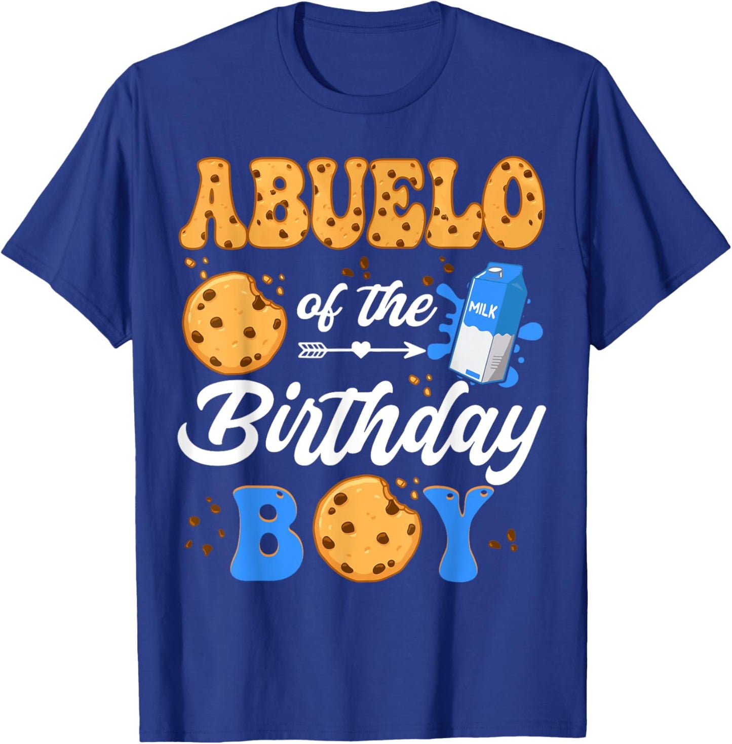 Abuelo Of The Birthday Boy Milk And Cookies 1St Birthday T-Shirt - T-Shirt | Royal