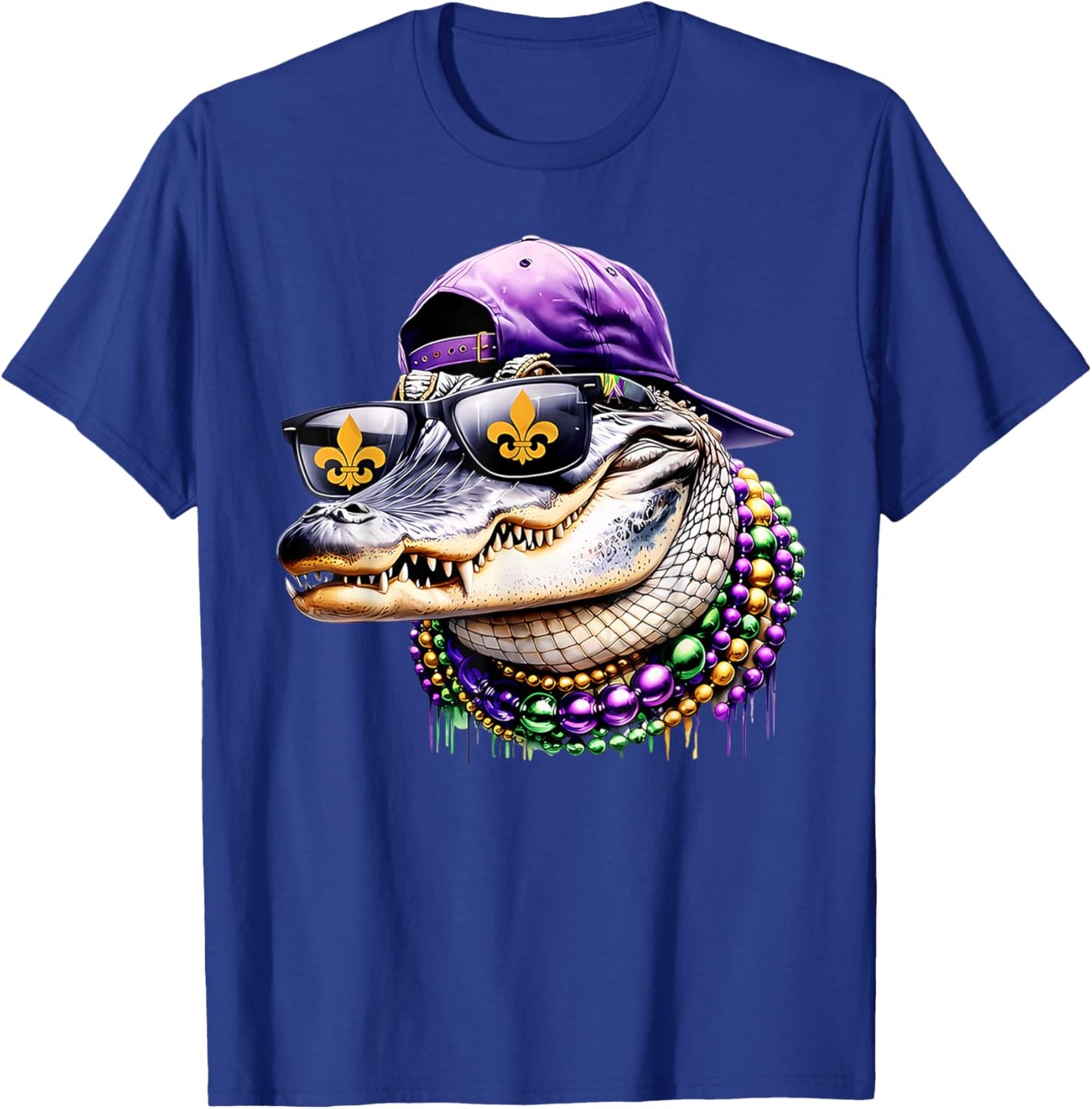 Mardigator Mardi Gras Alligator Costume Men Women Mardi Gras T-Shirt - T-Shirt | Royal
