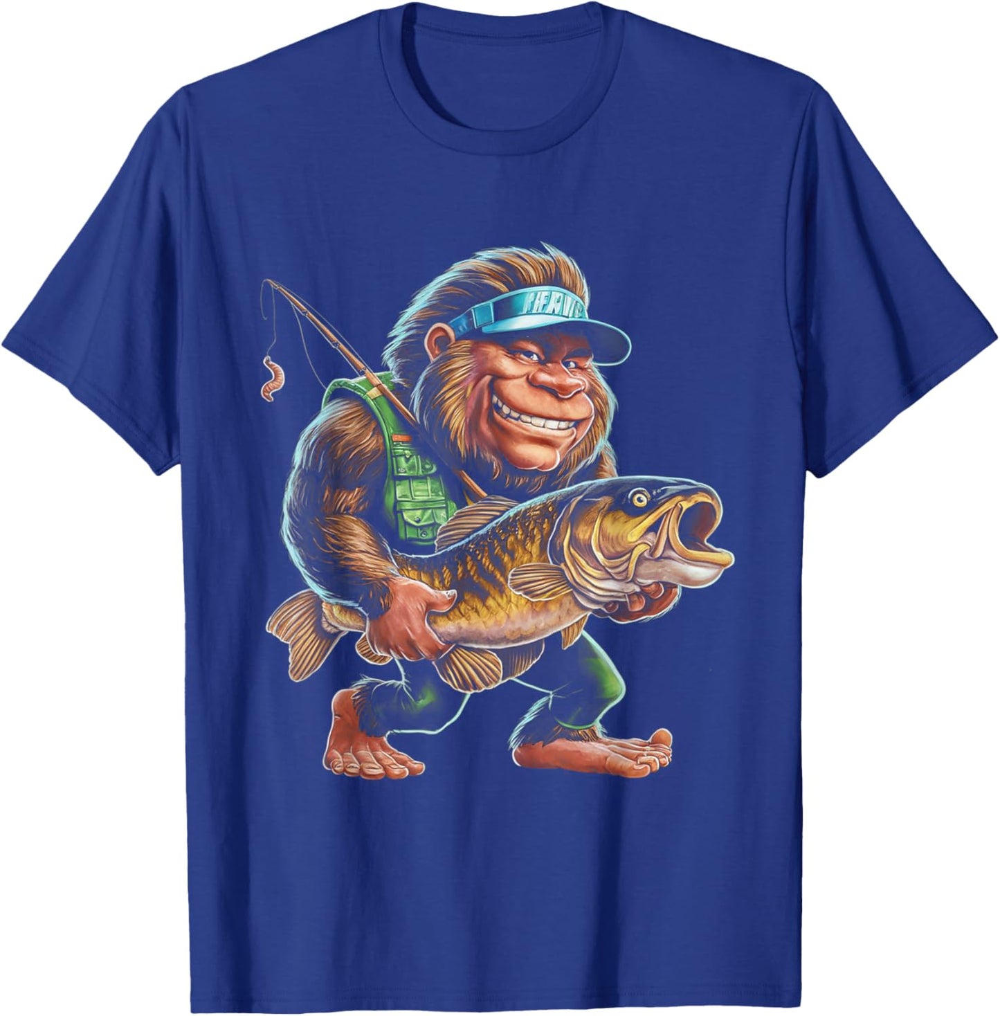 Catfishing Bigfoot Sasquatch Fishing Catfishermen Men Boys T-Shirt - T-Shirt | Royal
