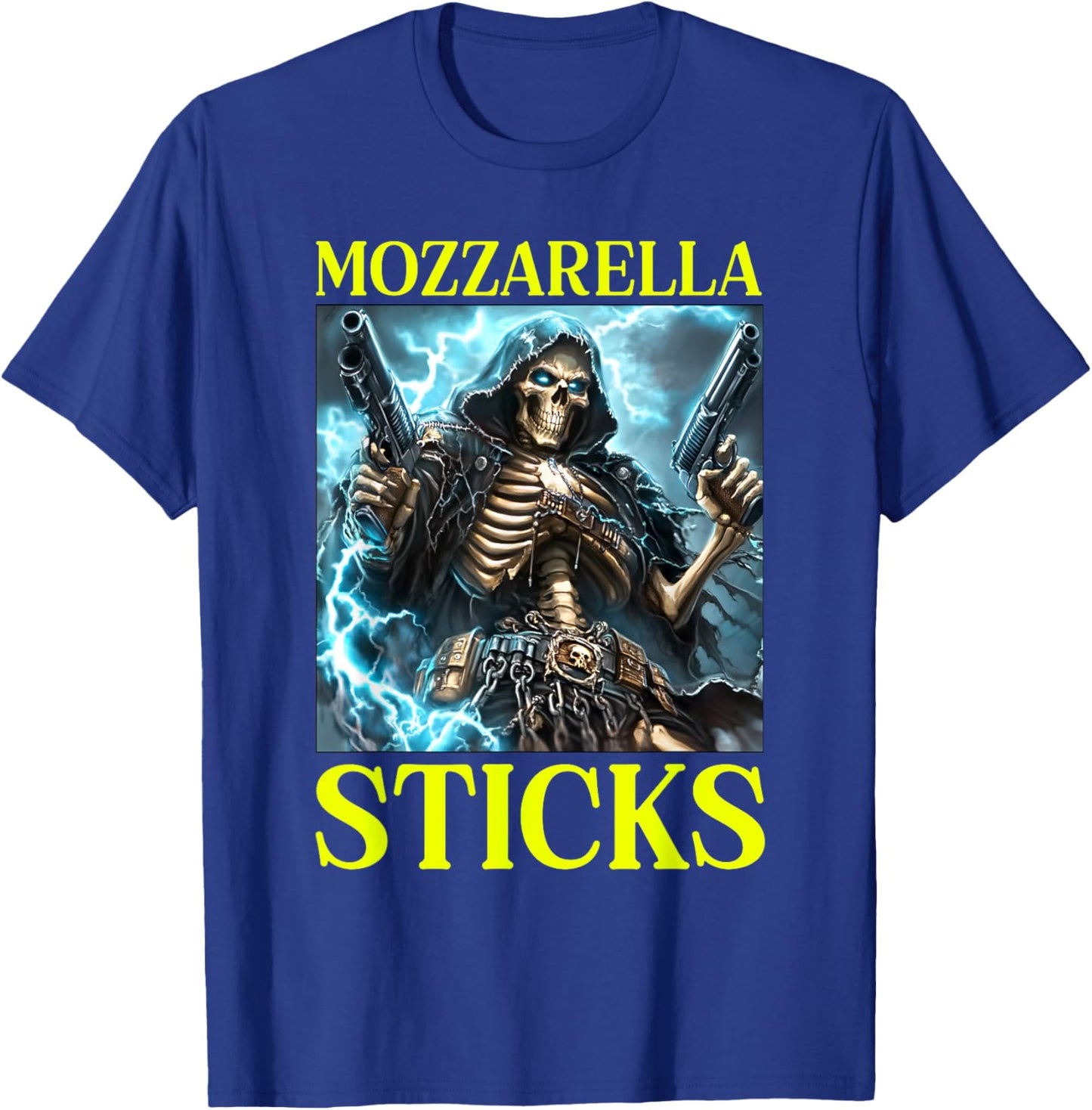 Hard Skeleton Meme Mozzarella Sticks T-Shirt - T-Shirt | Royal