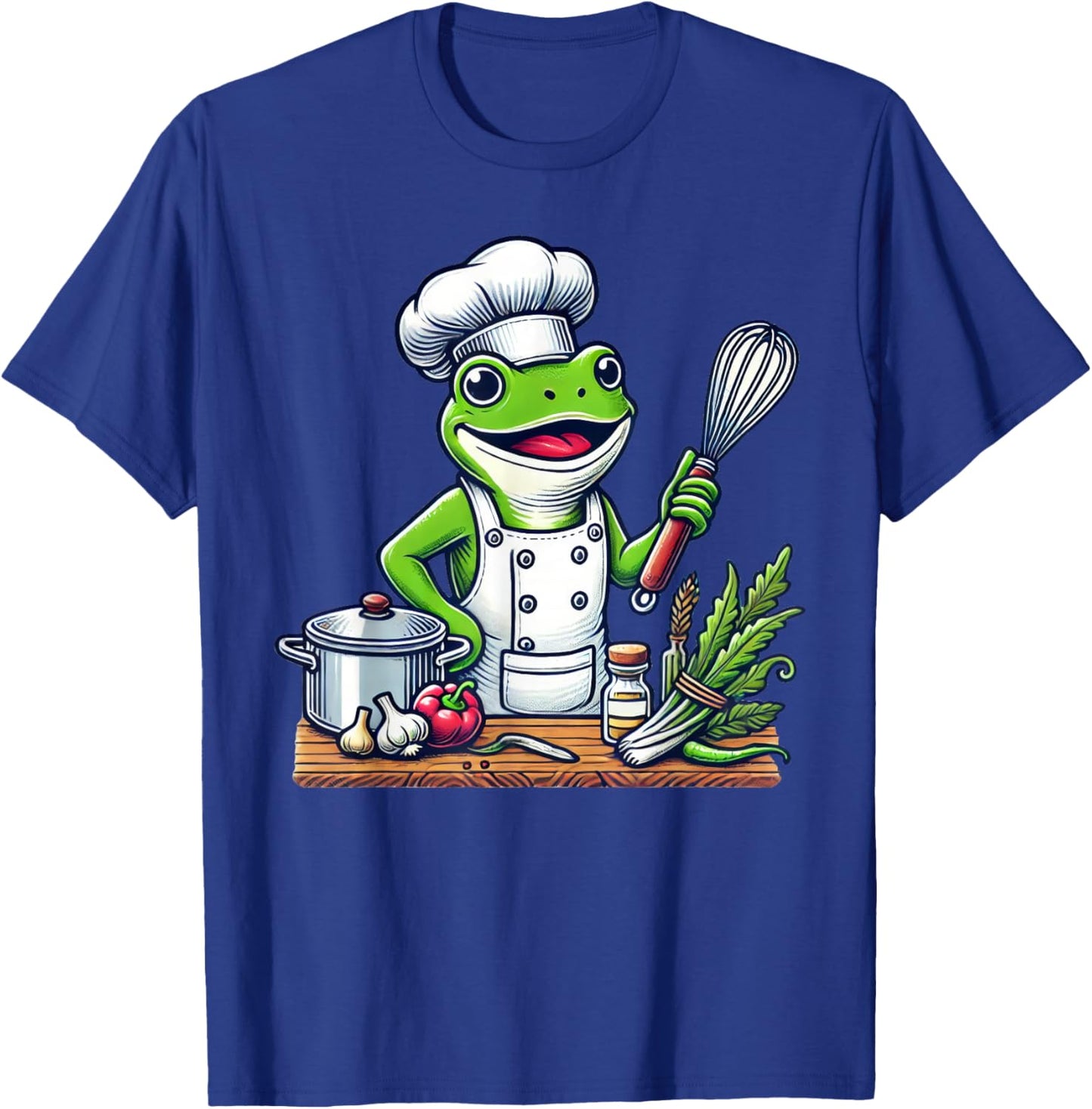 Funny Frog Chef Cook Cooking T-Shirt - T-Shirt | Royal
