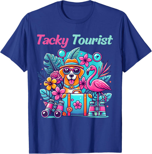 Vacation Tourist Apparel & Vintage Hawaiian Wear -Adults, -Kids Black Tie-Dye Cartoon Tacky Tourist Hawaiian Short Sleeve Small T-Shirt - T-Shirt | Royal