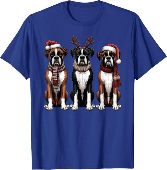 Santa Reindeer Boxer Christmas Boxer Dog Lover Pajama T-Shirt - T-Shirt | Royal