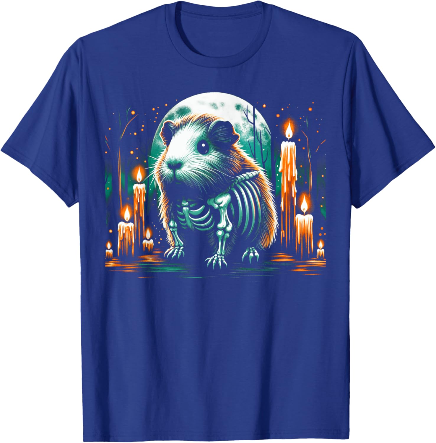 Cool Guinea Pig Skeleton Halloween Christmas Birthday T-Shirt - T-Shirt | Royal