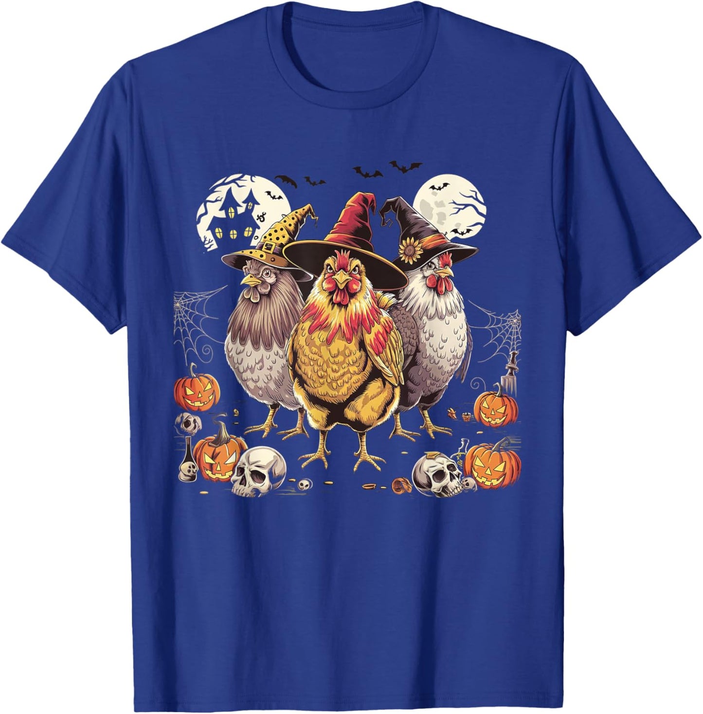 Funny Halloween Chicken Costume Spooky Season Chickens Witch T-Shirt - T-Shirt | Royal