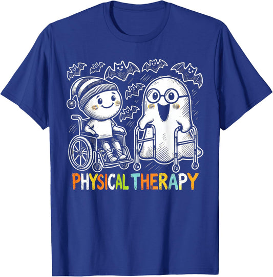 Cute Ghost Physical Therapy Halloween T-Shirt - T-Shirt | Royal