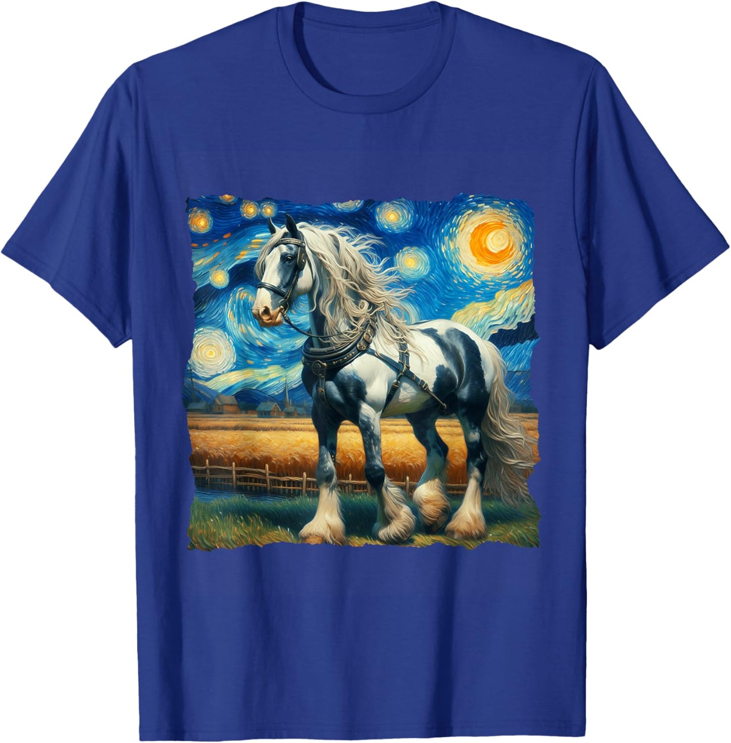 Belgian Draft Starry Night Belgian Draft Horse T-Shirt - T-Shirt | Royal