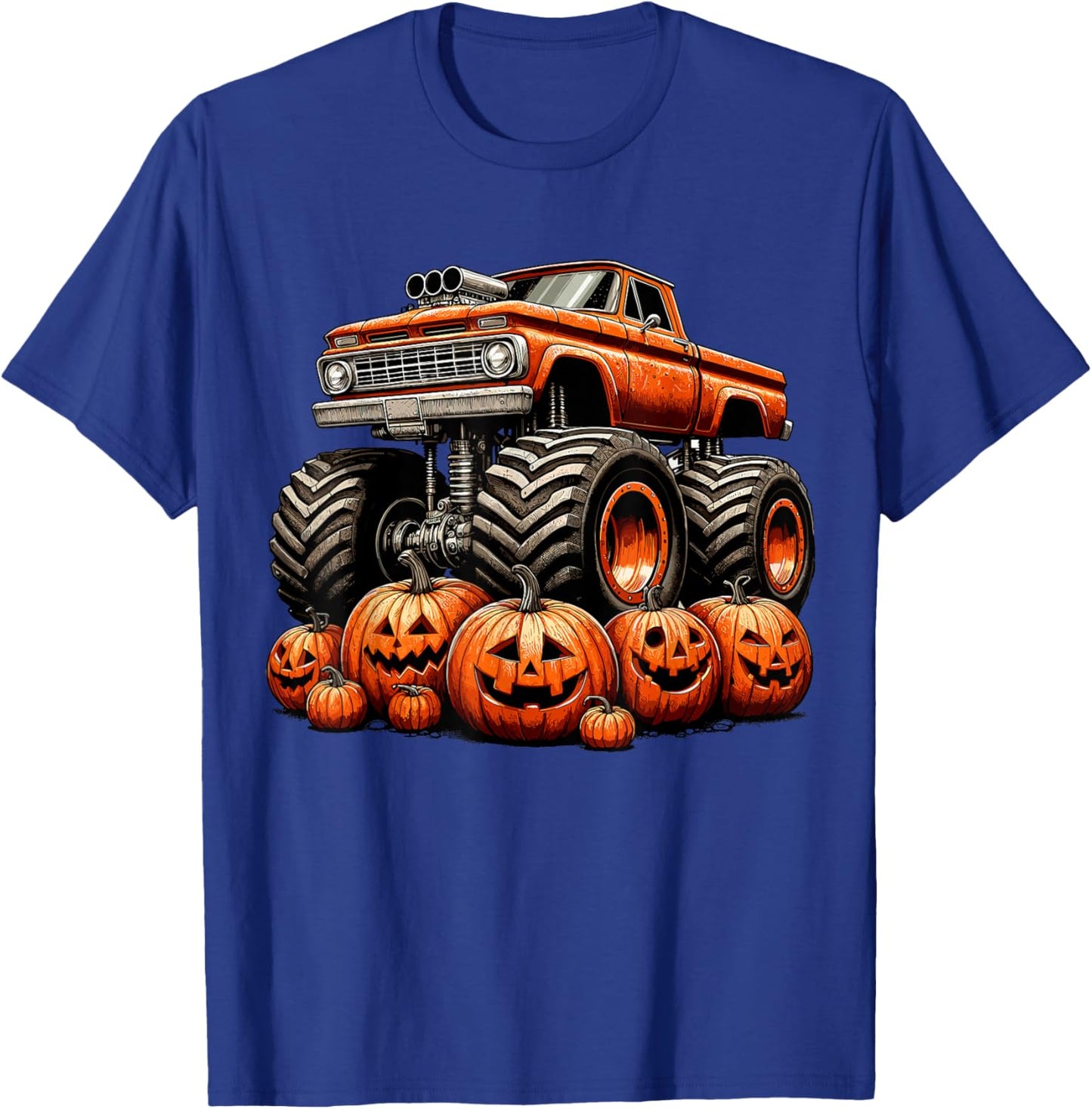 Monster Truck Pumpkin Halloween T-Shirt - T-Shirt | Royal