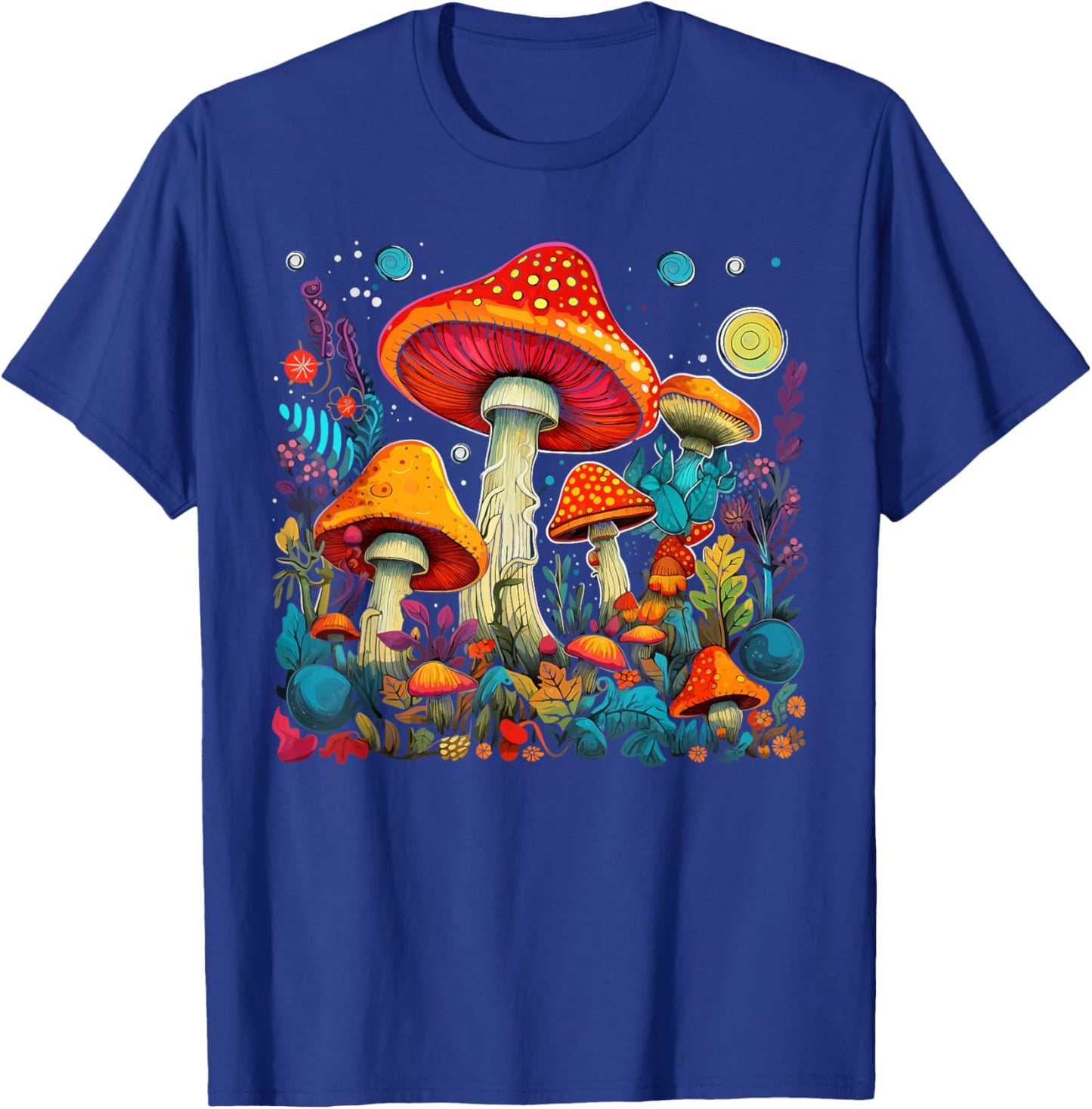 Hippie Mushrooms Psychedelic Forest Fungi Festival T-Shirt - T-Shirt | Royal
