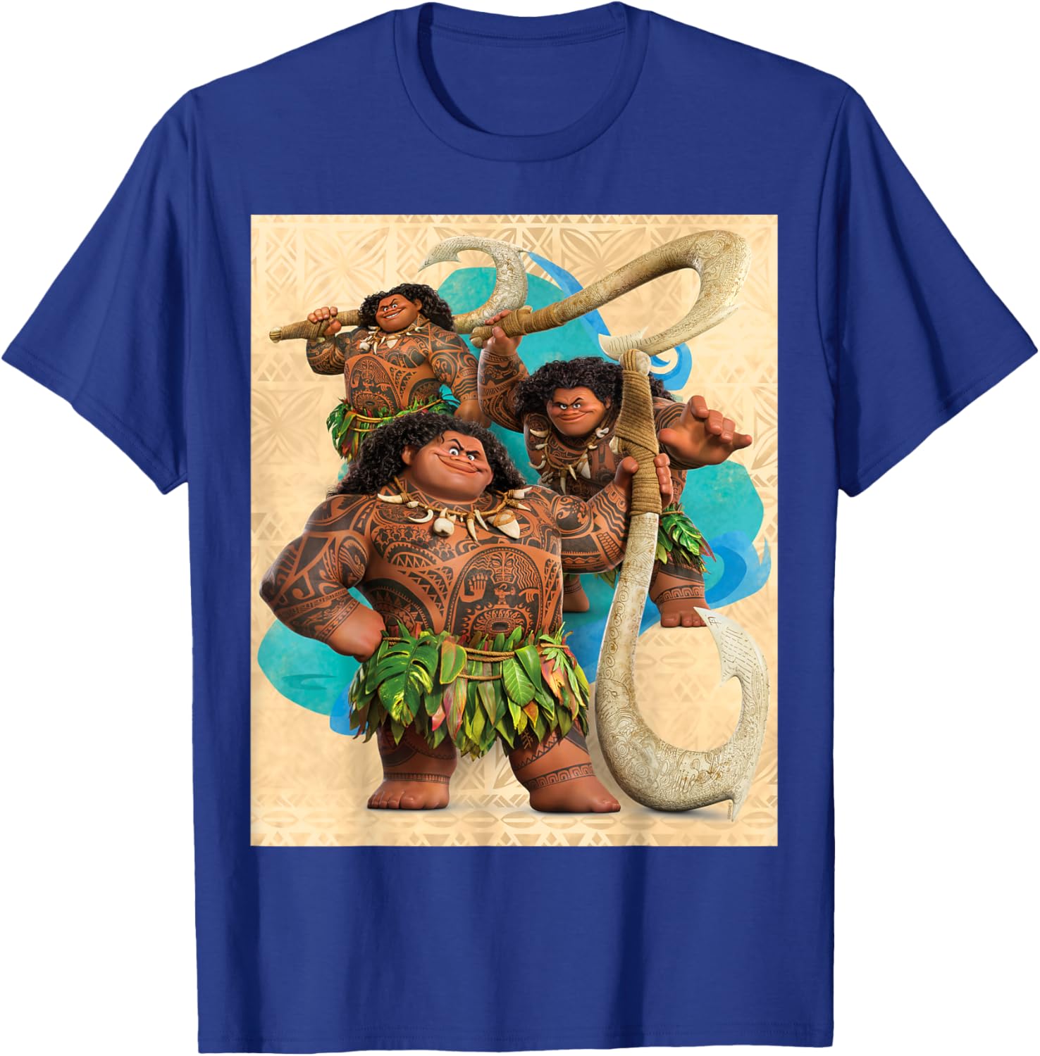Disney Moana 2 Maui with Fish Hook Heroic Pose Trio T-Shirt - T-Shirt | Royal
