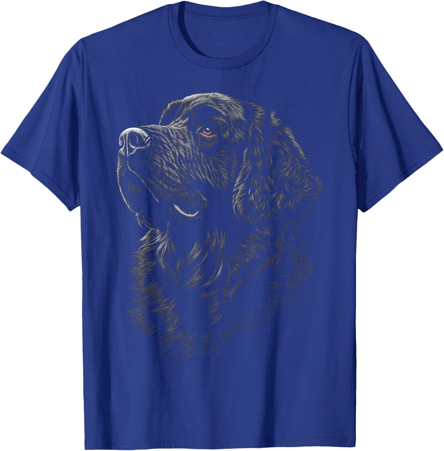 Newfoundland Dog Motif Pet Illustration Newfoundland T-Shirt - T-Shirt | Royal