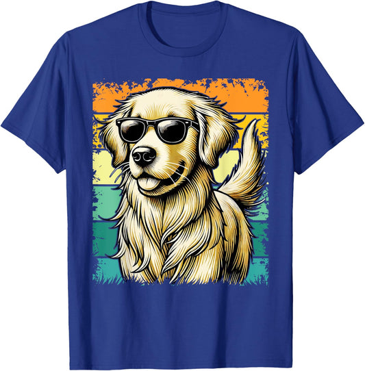 Golden Retriever for Kids Boys Girls Sunglasses Pet T-Shirt - T-Shirt | Royal