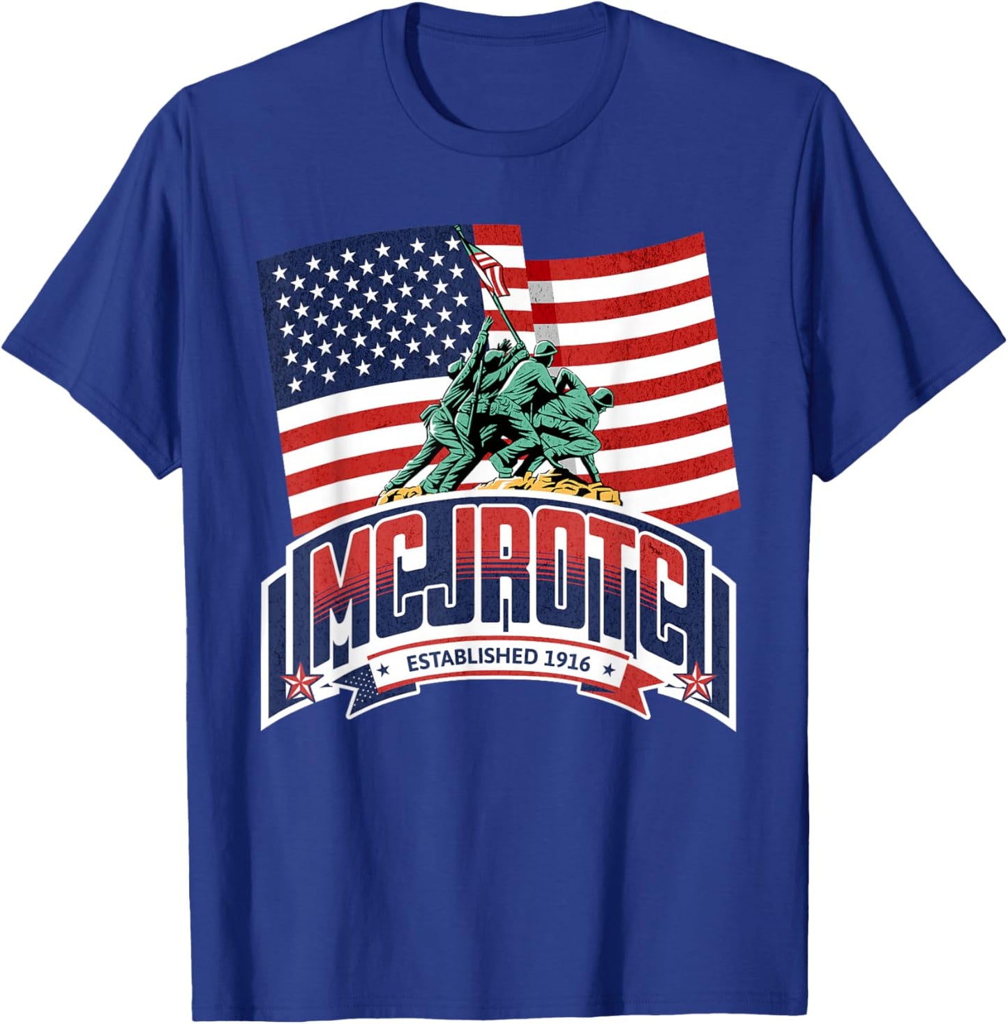 Patriotic MCJROTC Cadet Proud Military American Flag MCJROTC T-Shirt - T-Shirt | Royal