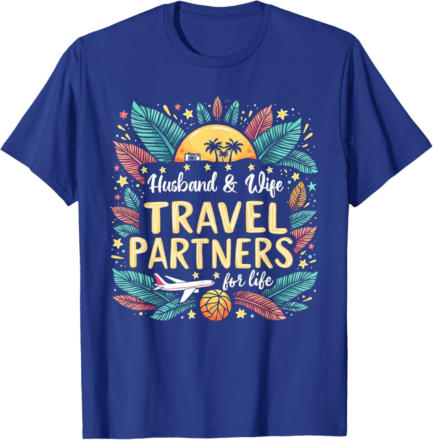 Husband And Wife Travel Partners For Life Summer Vacation T-Shirt - T-Shirt | Royal