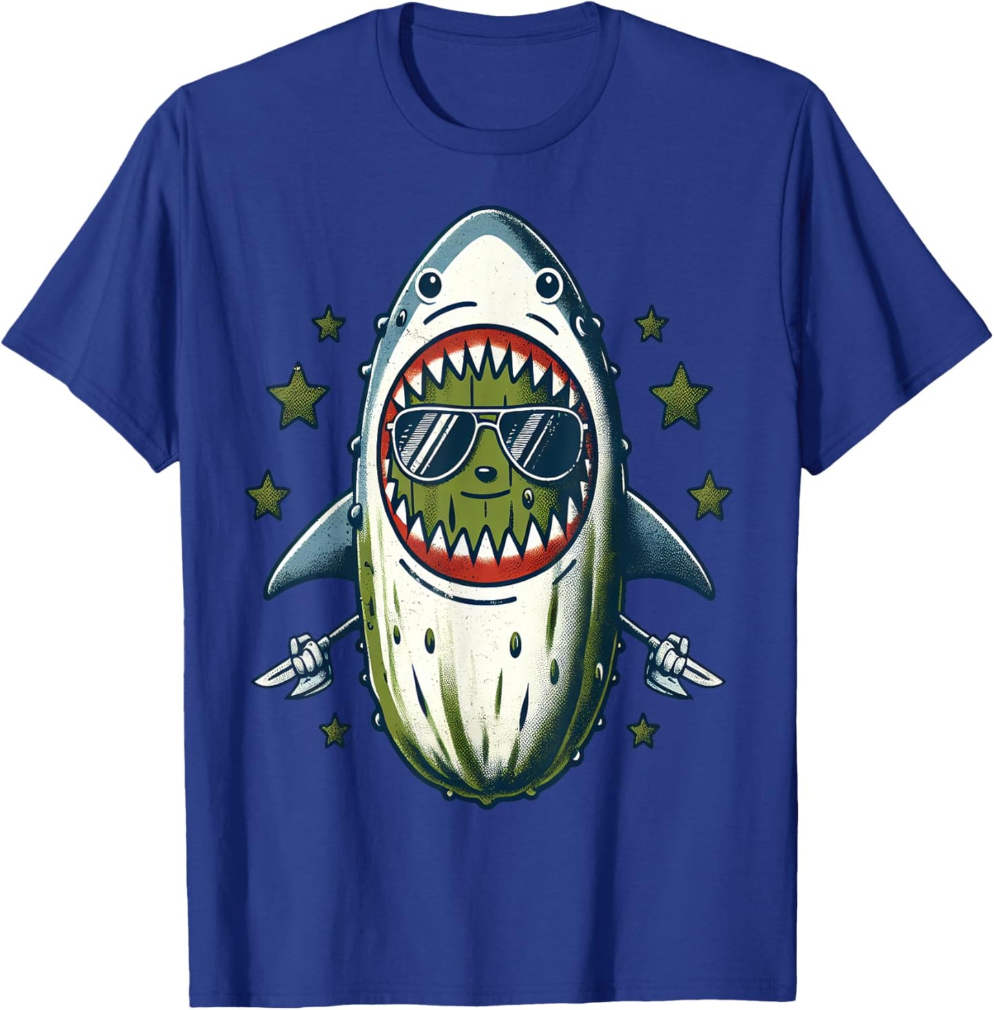 Cool Pickle Shark T-Shirt - T-Shirt | Royal