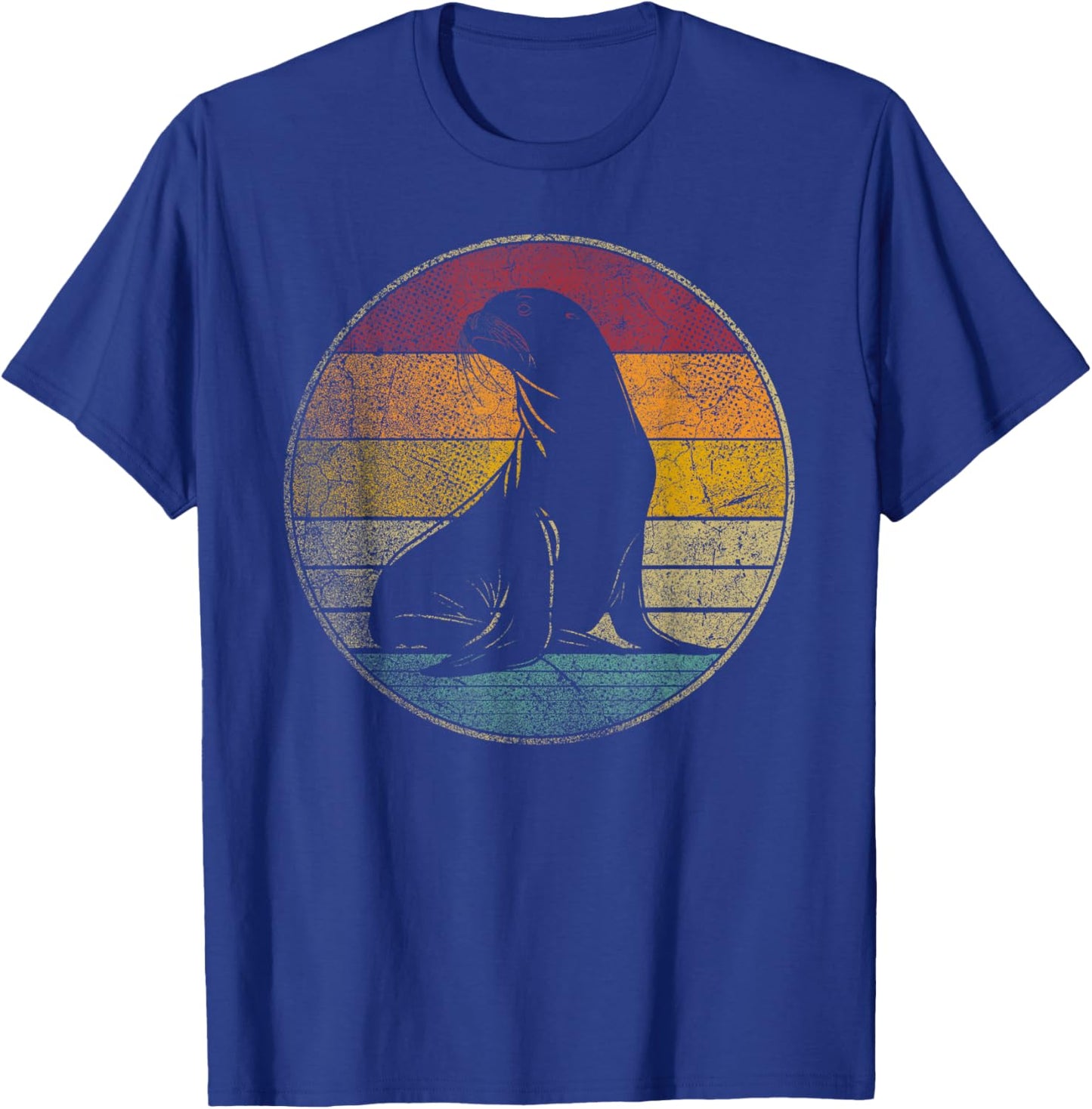 Sea Lion - Vintage Funny Retro Style 70s 80s Men Women Kids T-Shirt - T-Shirt | Royal