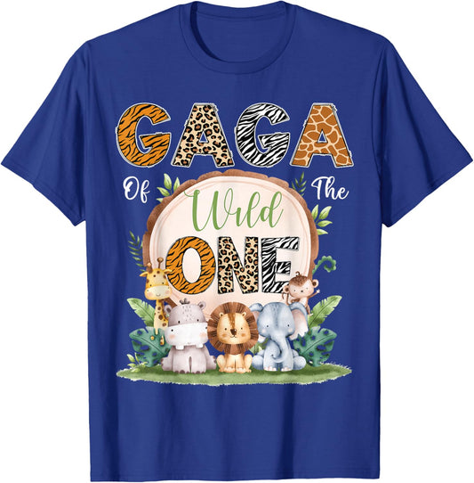 Gaga Of The Wild One First Birthday Safari Woodland T-Shirt - T-Shirt | Royal