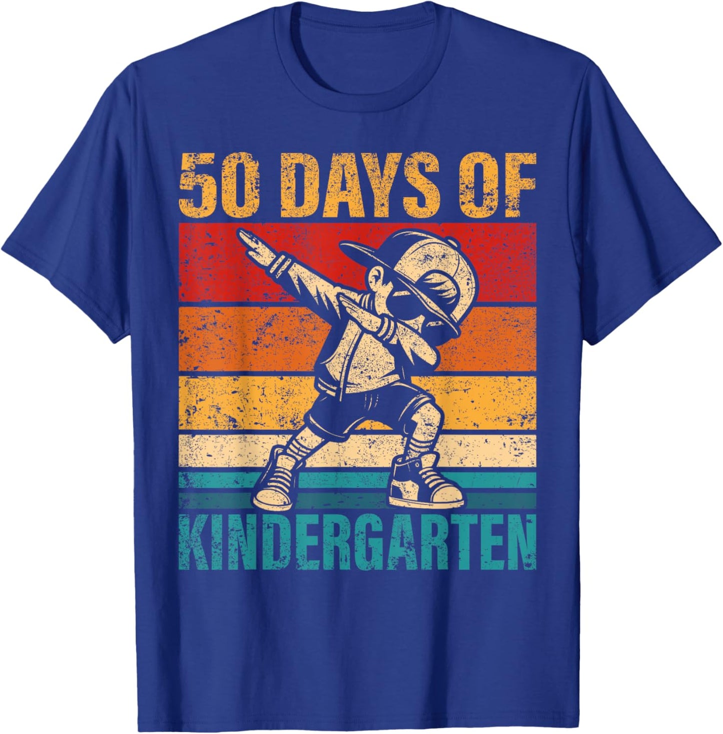 Kindergarten Dabbing Boy 50 Days Of Kindergarten Student T-Shirt - T-Shirt | Royal