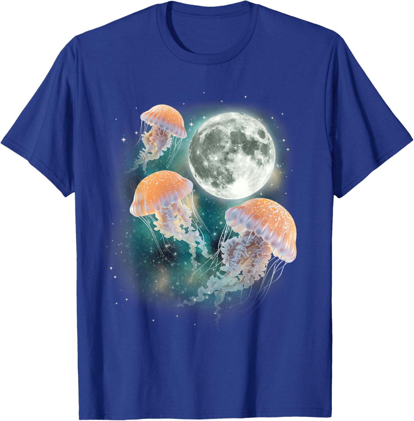 Three Jellyfish Moon | Underwater Ocean Life Parody Meme T-Shirt - T-Shirt | Royal