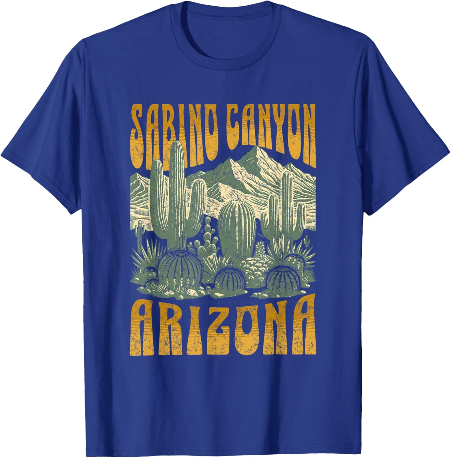 Sabino Canyon Arizona Cactus Retro Matching Family T-Shirt - T-Shirt | Royal