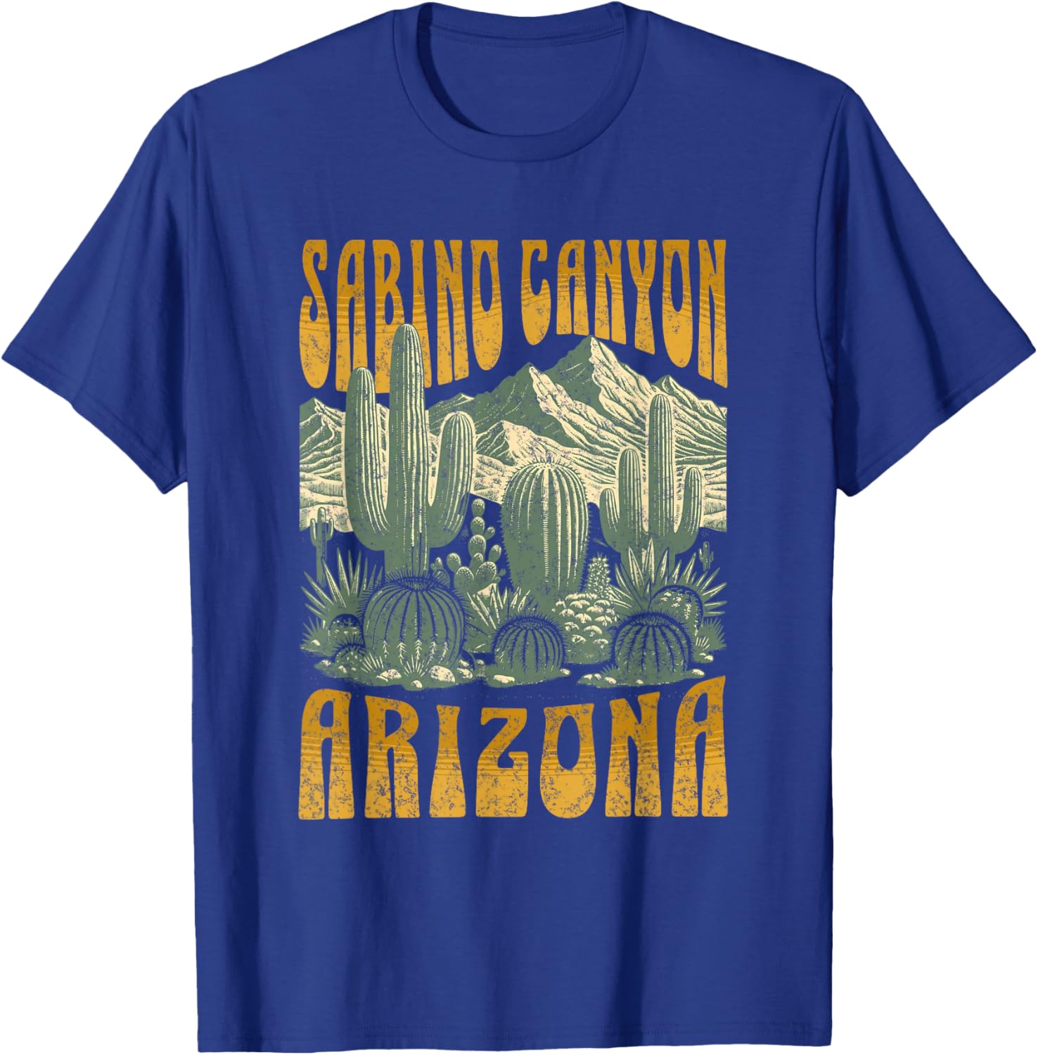 Sabino Canyon Arizona Cactus Retro Matching Family T-Shirt - T-Shirt | Royal