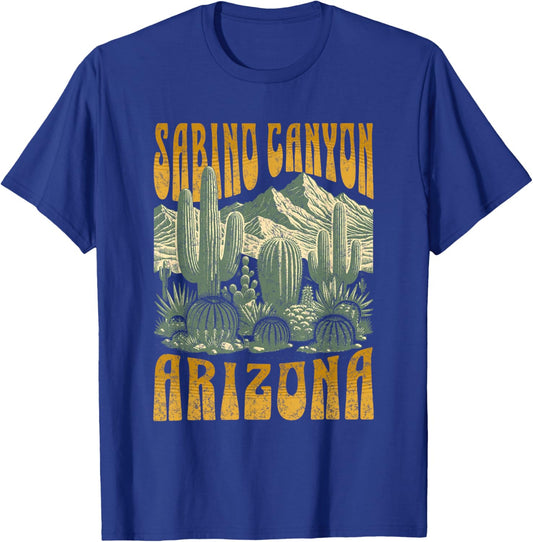 Sabino Canyon Arizona Cactus Retro Matching Family T-Shirt - T-Shirt | Royal
