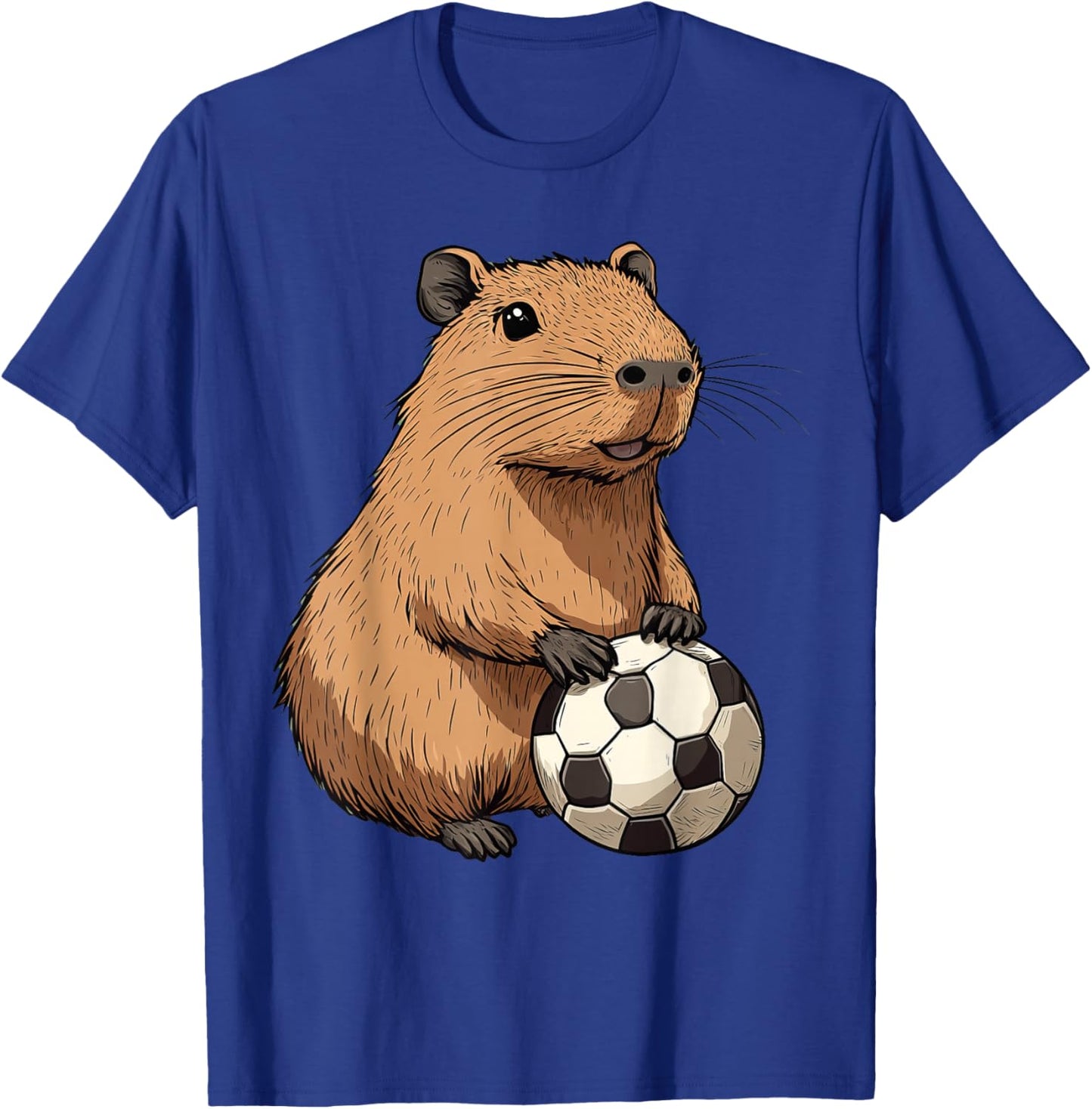 Funny Capybara Soccer T-Shirt - T-Shirt | Royal