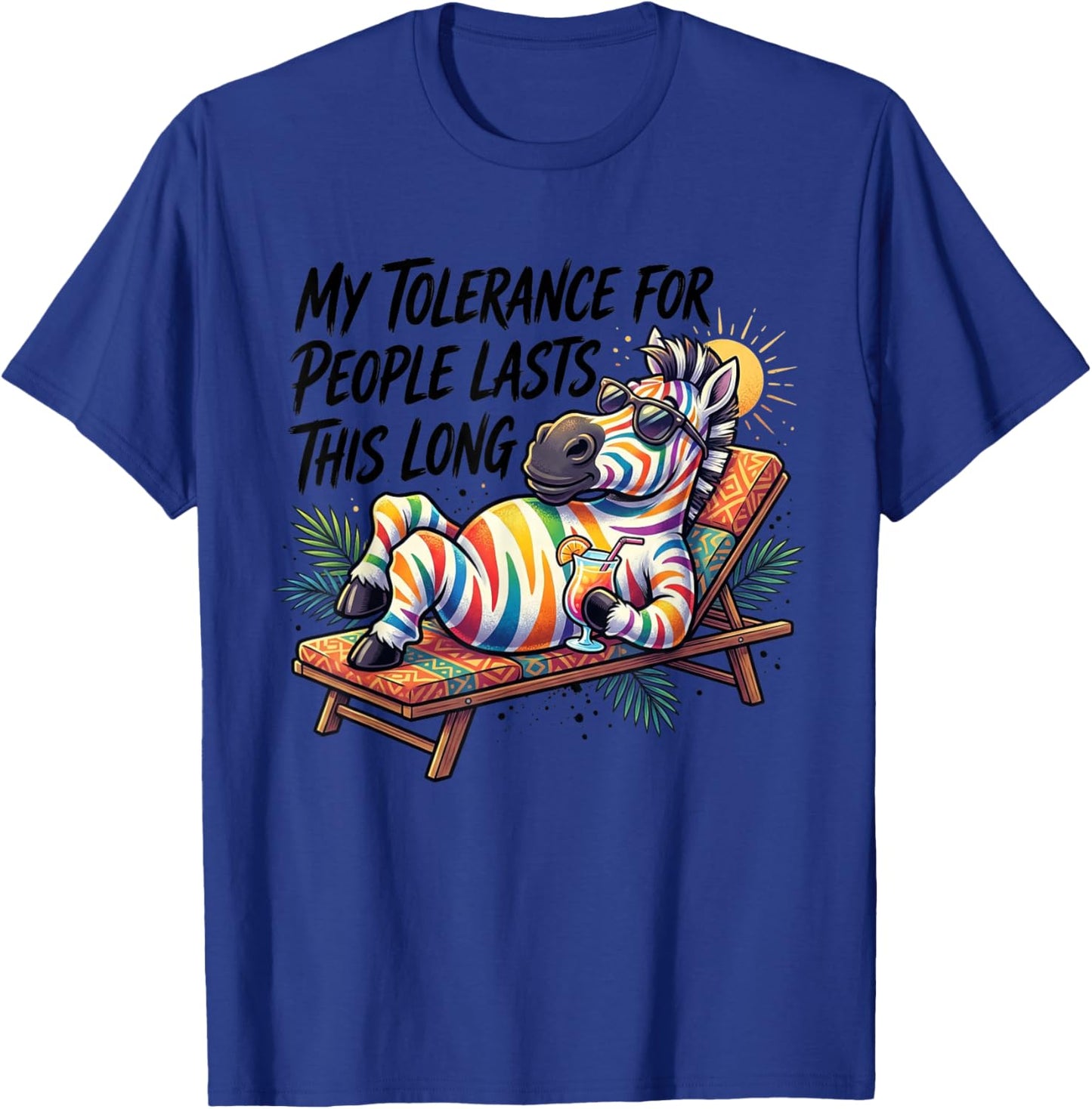 My Tolerance for People Lasts This Long Funny Horse T-Shirt T-Shirt - T-Shirt | Royal