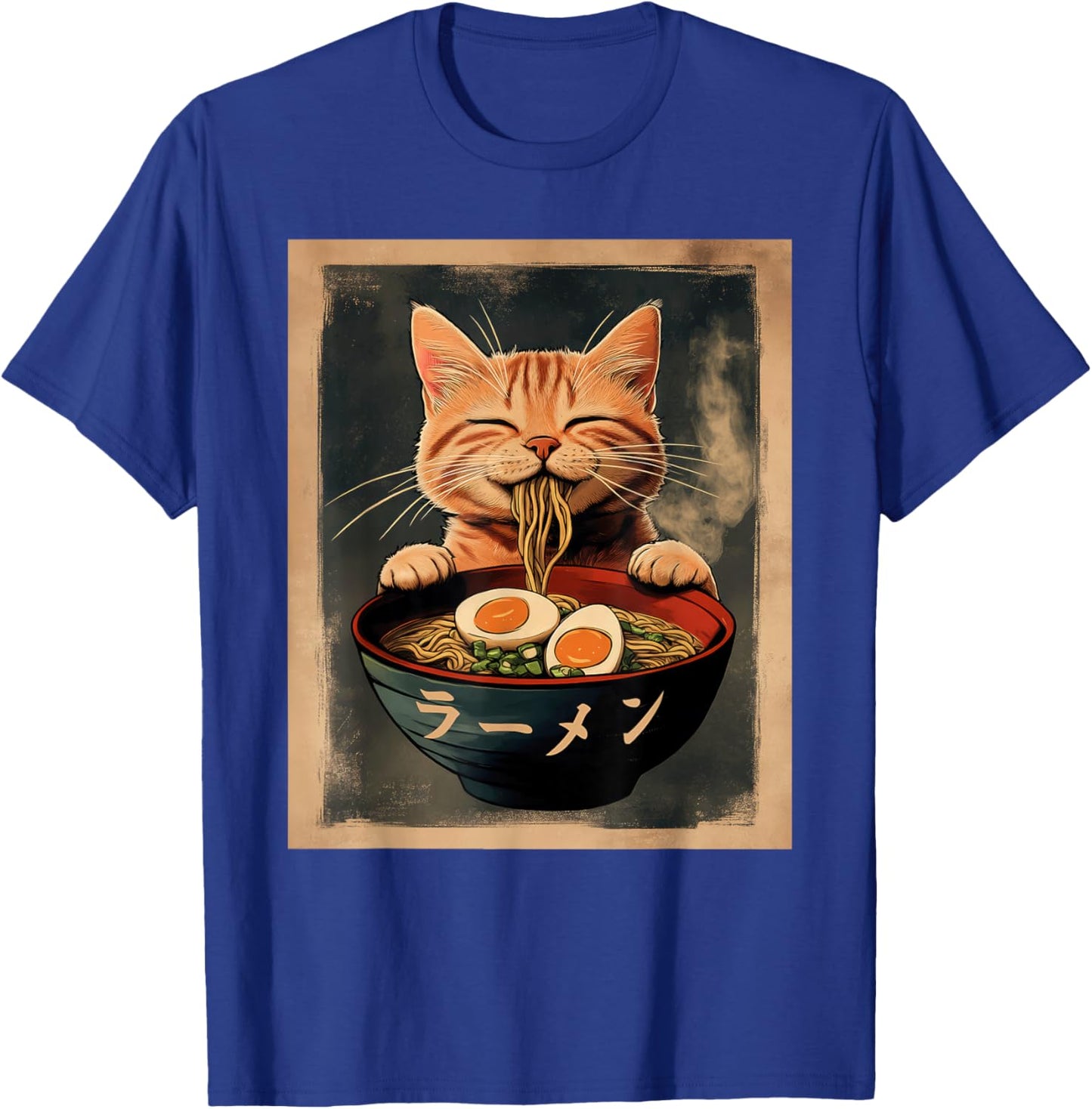 Funny Ginger Cat Ramen Japanese Kawaii Anime T-Shirt - T-Shirt | Royal