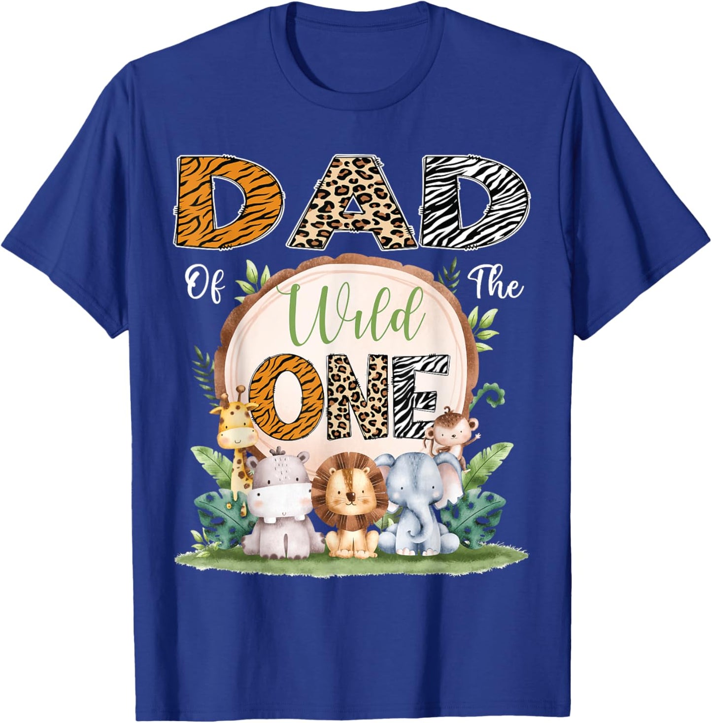 Dad Of The Wild One First Birthday Safari Woodland T-Shirt - T-Shirt | Royal