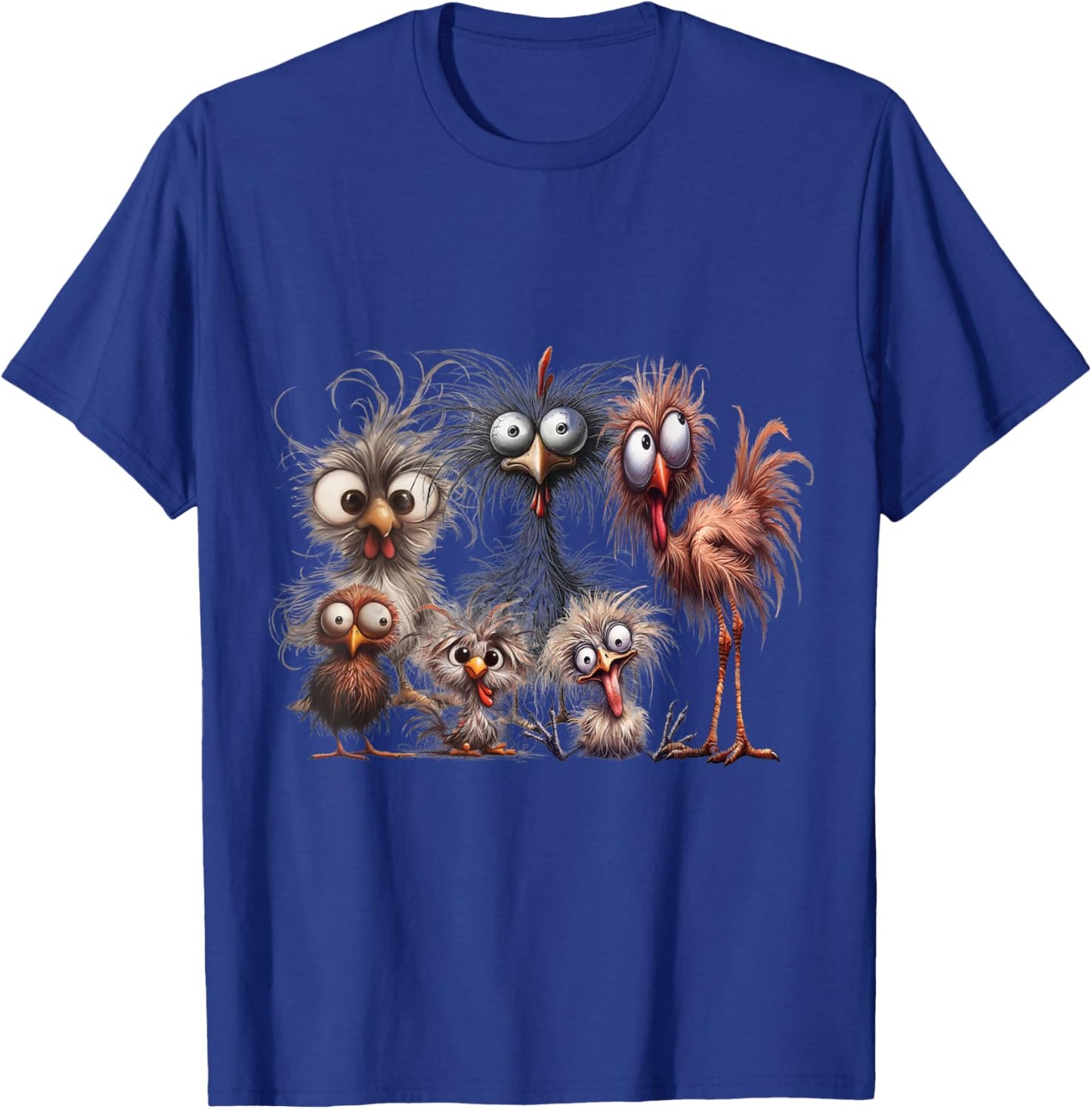 Funny Chicken Lovers - Crazy Chicken Family Matching Eagerly Funny Chicken Art - , Black, Small, Short Sleeve T-Shirt - T-Shirt | Royal