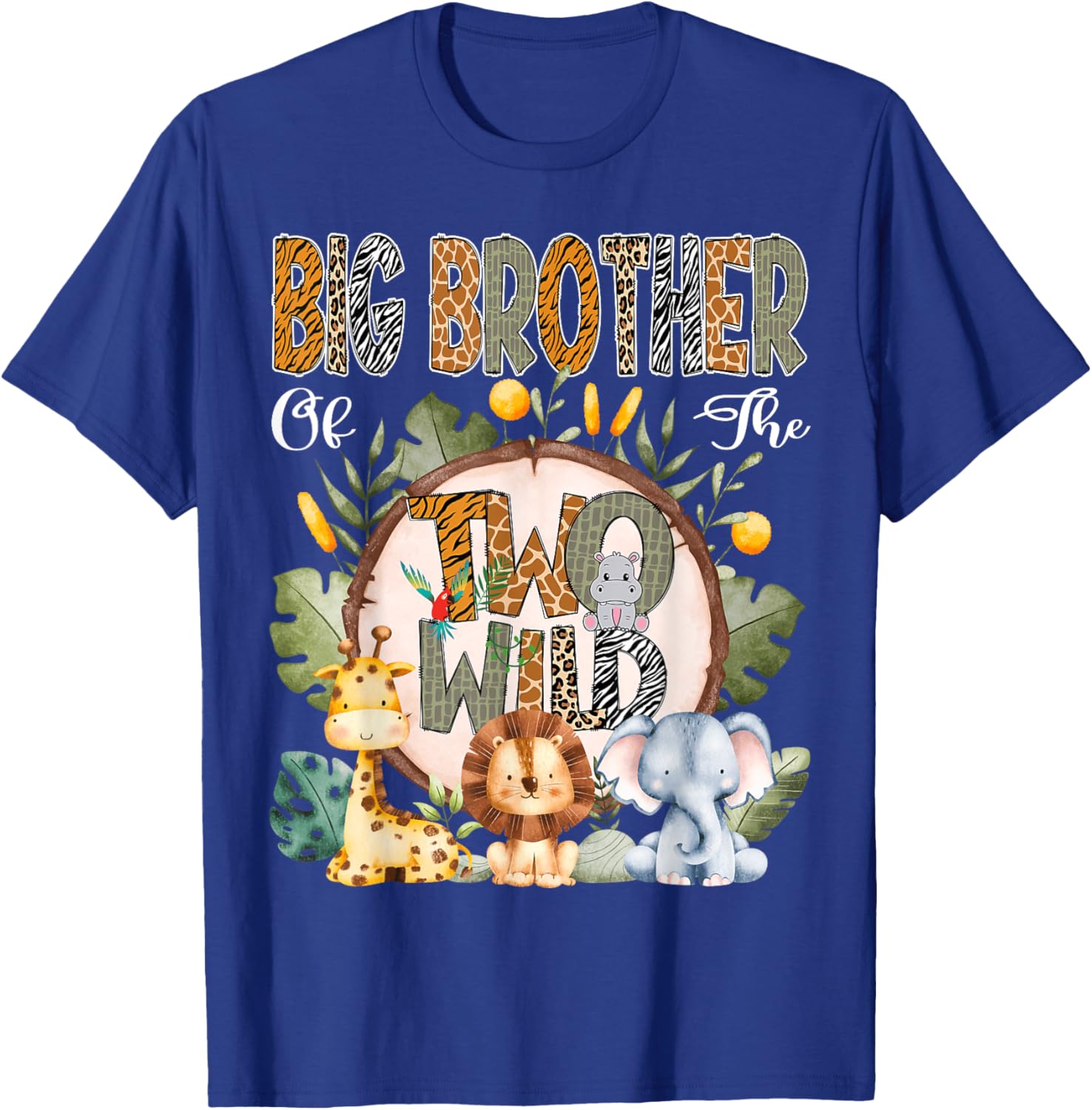 Big Brother Of The Two Wild Animal Safari 2Nd Birthday Party T-Shirt - T-Shirt | Royal