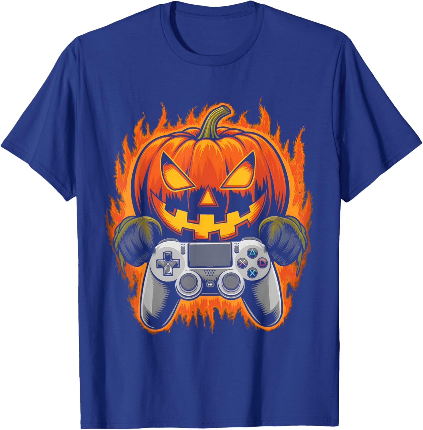 Halloween Gamer Gaming Pumpkin Halloween Costume T-Shirt - T-Shirt | Royal