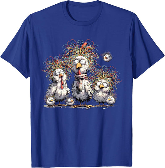 Eagerlys Colorful Chicken Funny Crazy Chicken Family T-Shirt - T-Shirt | Royal