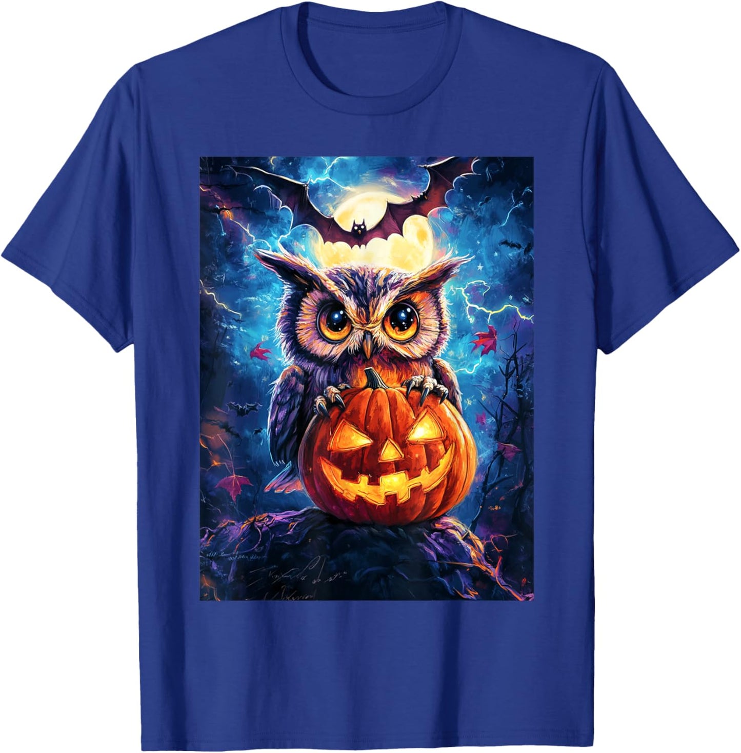 Halloween Girls Owl Boys Spooky Scary Pumpkin Kids Halloween T-Shirt - T-Shirt | Royal