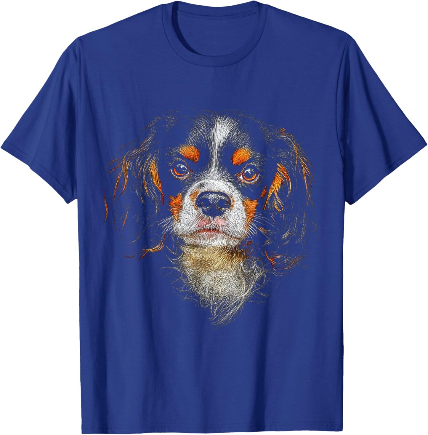 Cavalier King Charles Spaniel Dog Motif Pet Illustration T-Shirt - T-Shirt | Royal
