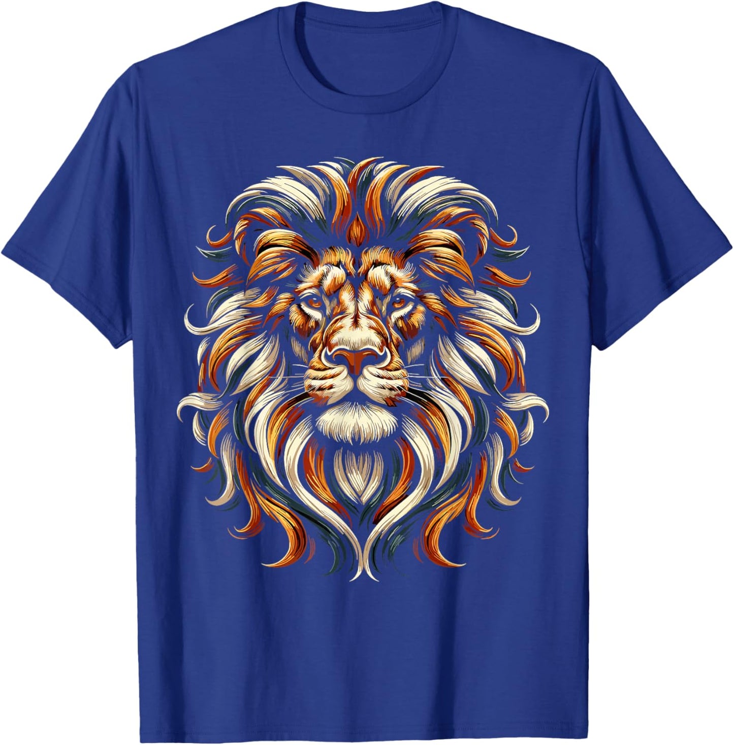 Lion Face Wild Animal Cute Lion T-Shirt - T-Shirt | Royal