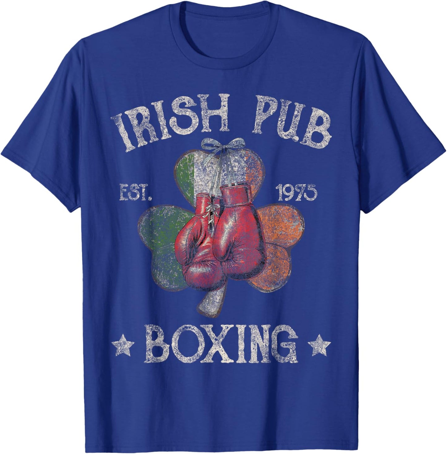 Vintage Irish Pub Est 1975 Boxing Day Distressed Awesme T-Shirt - T-Shirt | Royal