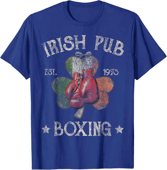 Vintage Irish Pub Est 1975 Boxing Day Distressed Awesme T-Shirt - T-Shirt | Royal