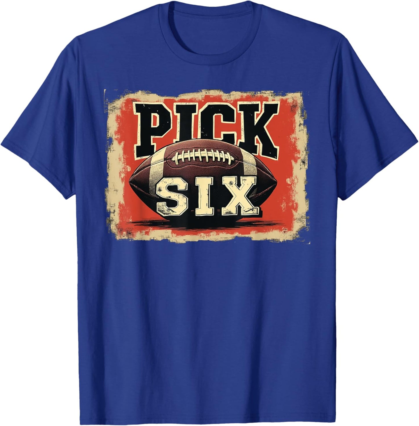 Pick Six Football Play - Savage Interception Design T-Shirt - T-Shirt | Royal