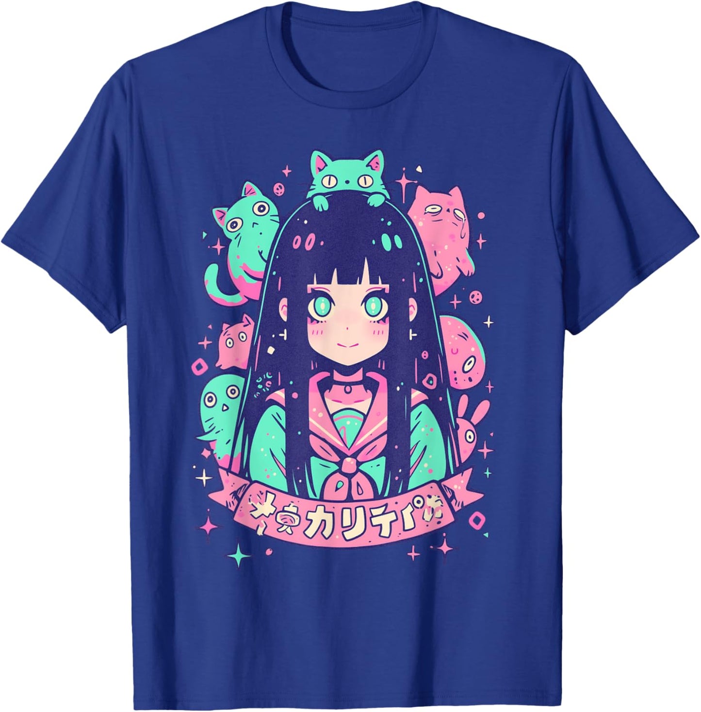 Goth Grunge Demon Anime Girl Waifu Horror Alt Aesthetic T-Shirt - T-Shirt | Royal