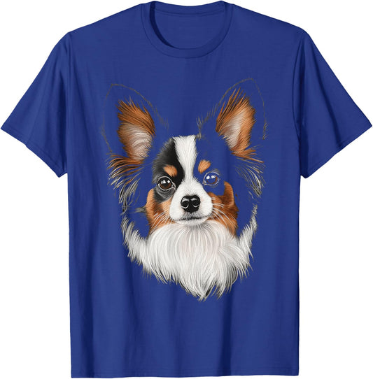 Papillon Dog Motif Pet Illustration Papillon Men Women Kids T-Shirt - T-Shirt | Royal