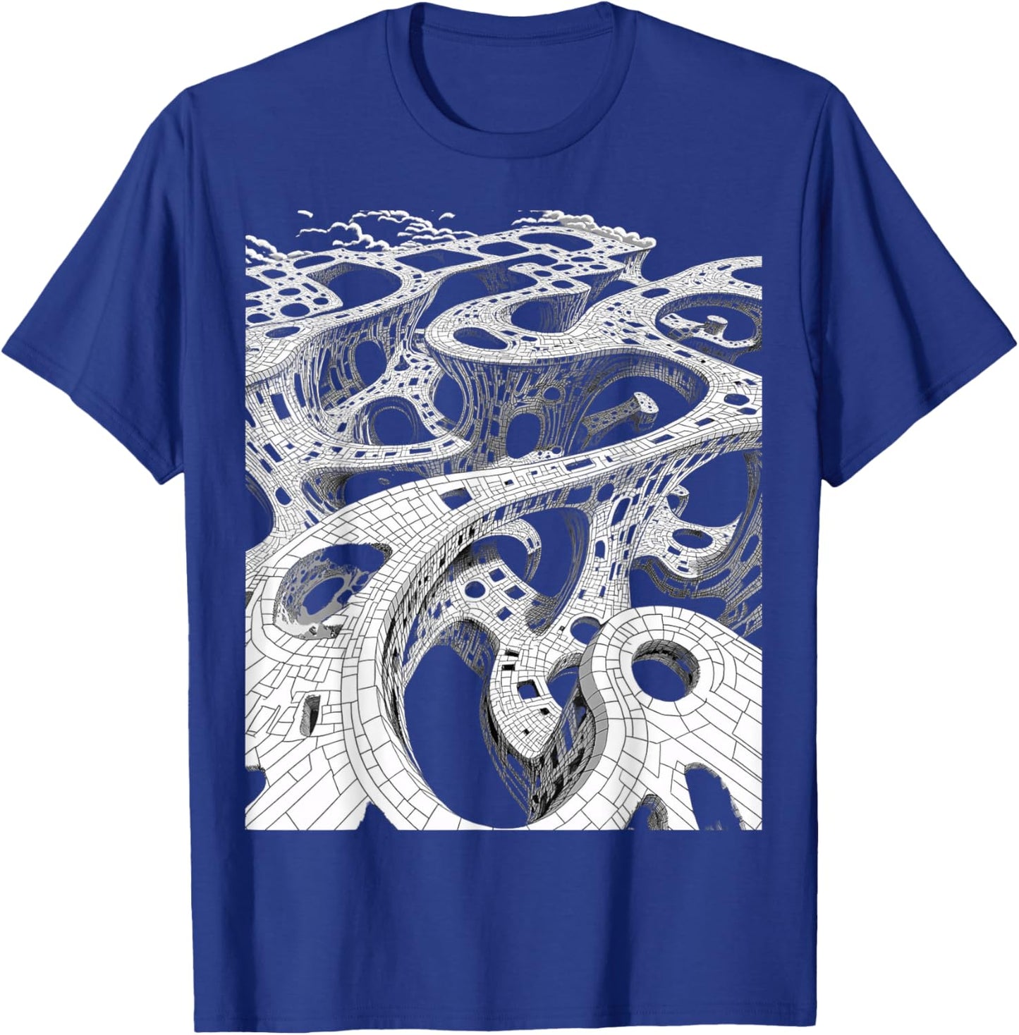 Surreal Black White Abstract Optical Illusion T-Shirt - T-Shirt | Royal