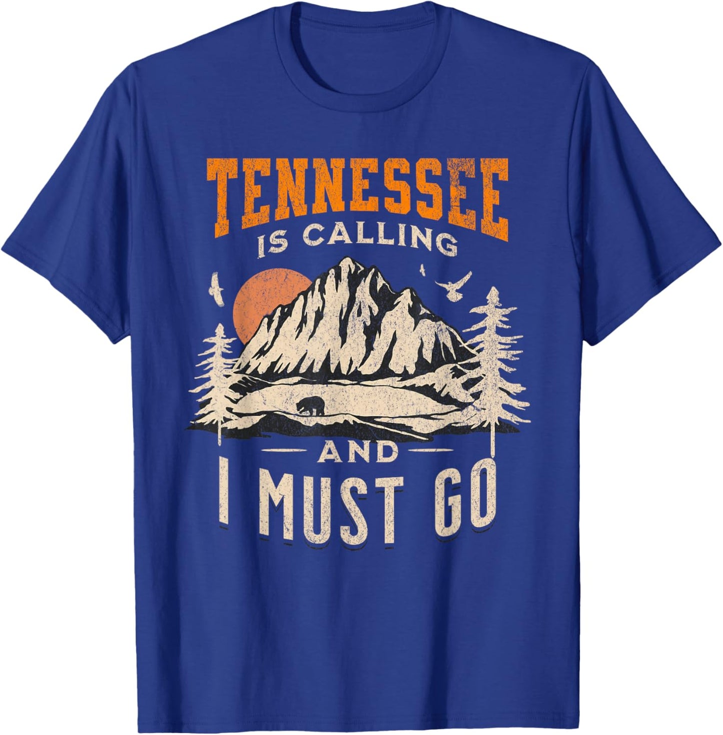 Vintage Tennessee Is Calling And I Must Go, Distressed Print T-Shirt - T-Shirt | Royal