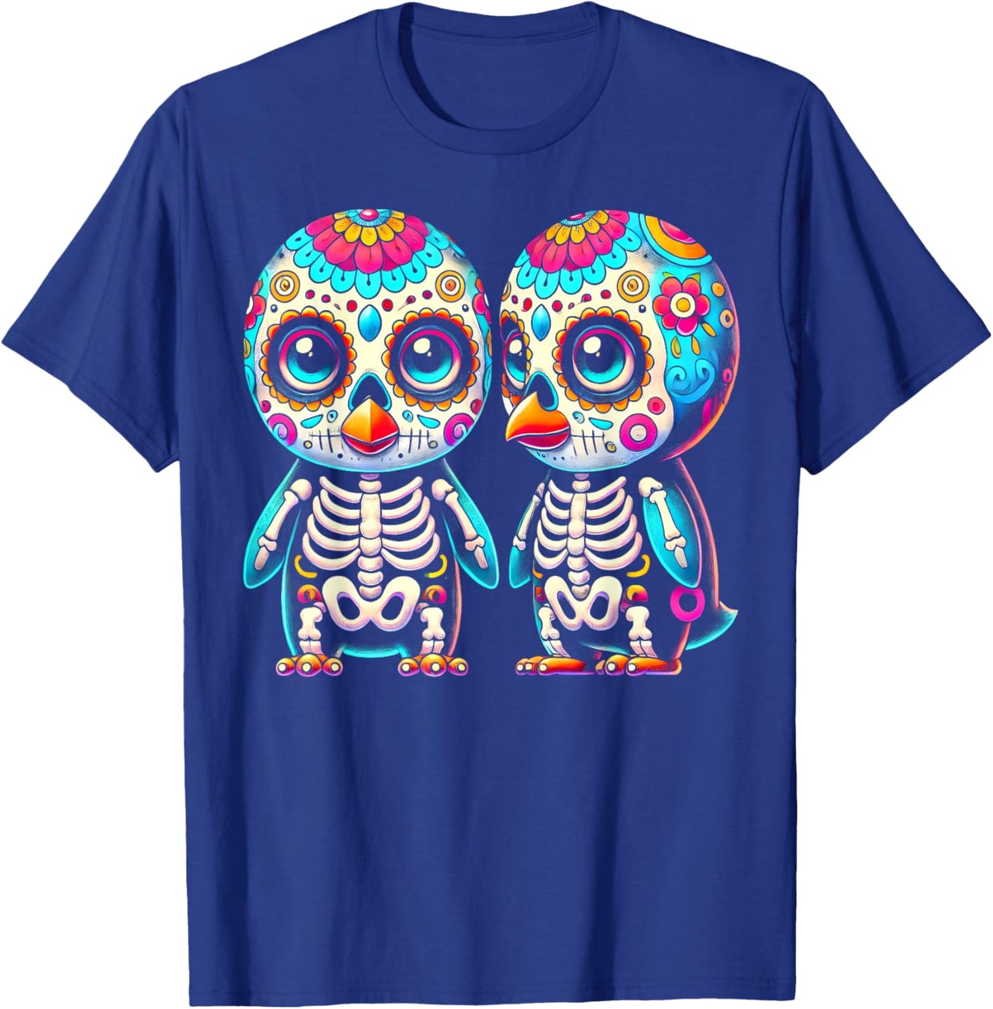Adorable Día de Muertos Sugar Skull Penguin Day of the Dead T-Shirt - T-Shirt | Royal