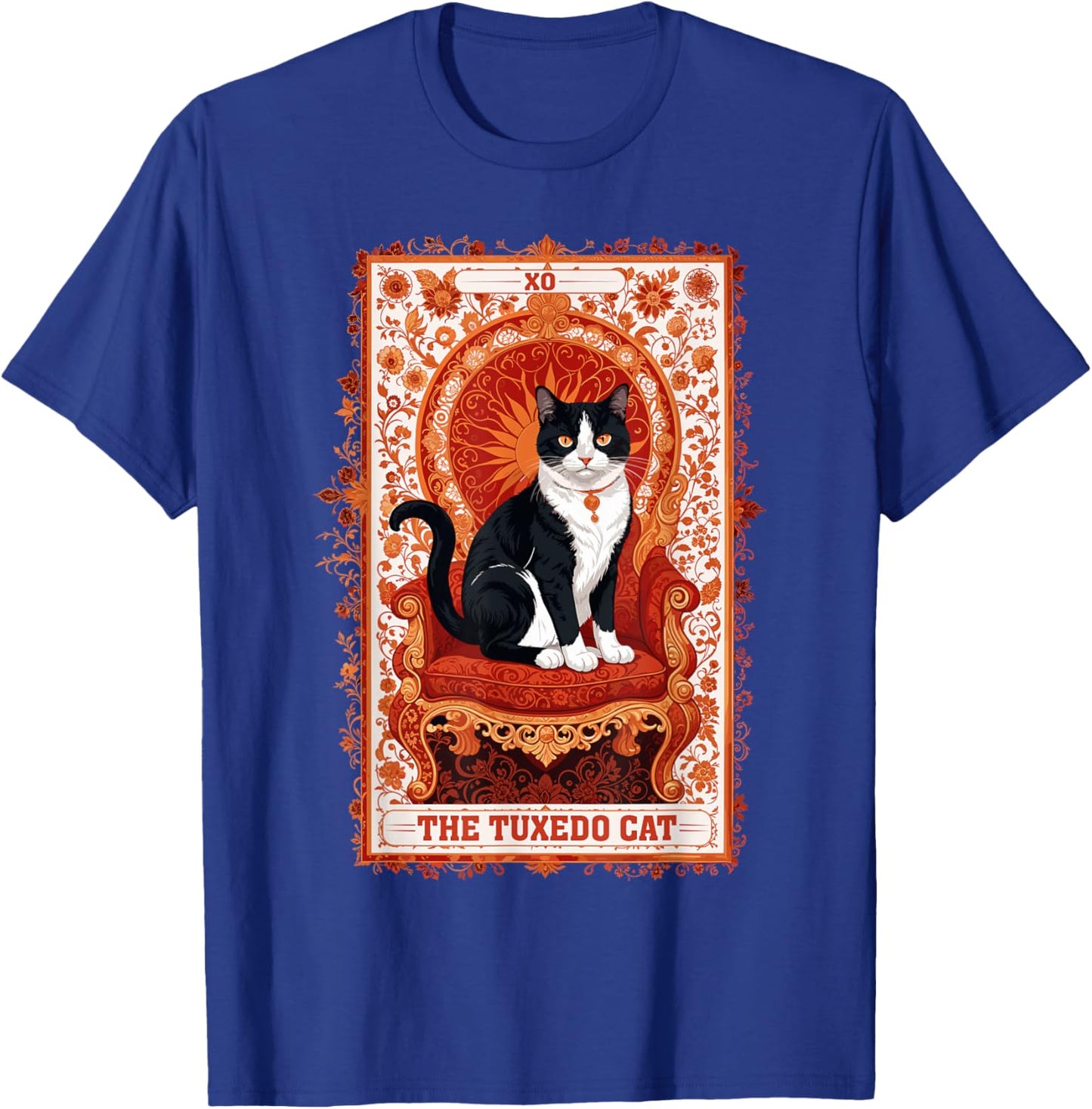Tuxedo Cat Tarot Card Shirt Funny Tarot Reading Cat Lover Women Kids T-Shirt - T-Shirt | Royal