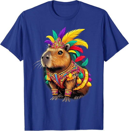 Funny Capybara Carnival Dress Brazil Heritage Latina T-Shirt - T-Shirt | Royal